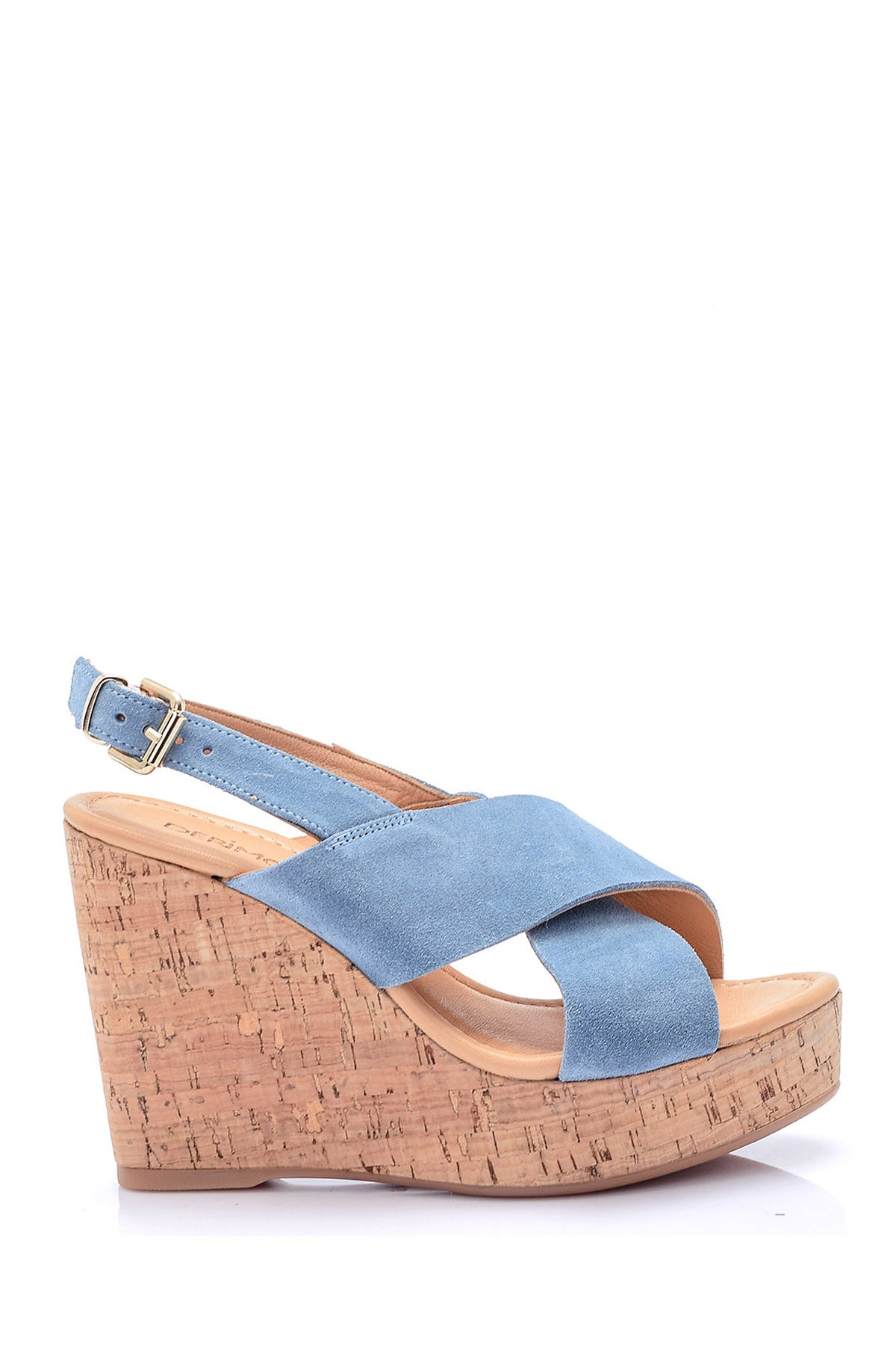 Women's Wedge Heeled Suede Sandals 19SFD140210 | Derimod