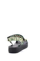 Women's Green Printed Sandals | Derimod