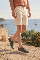 Male Khaki Lace-up Leather Sneaker | Derimod