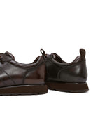 Erkek Kahverengi Bağcıklı Deri Casual Sneaker | Derimod