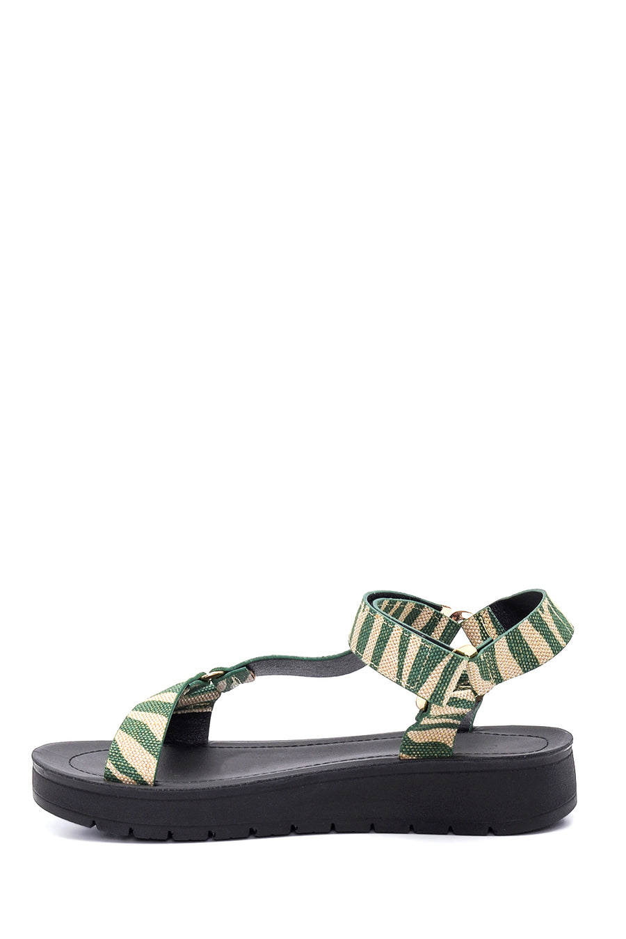 Women's Green Printed Sandals
