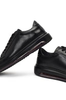 Male Black Lace-Up Leather Sneaker | Derimod