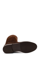 Women's Brown Suede Leather Boot | Derimod