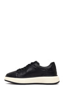 Male Black Lace-Up Thick-Soled Leather Sneaker | Derimod