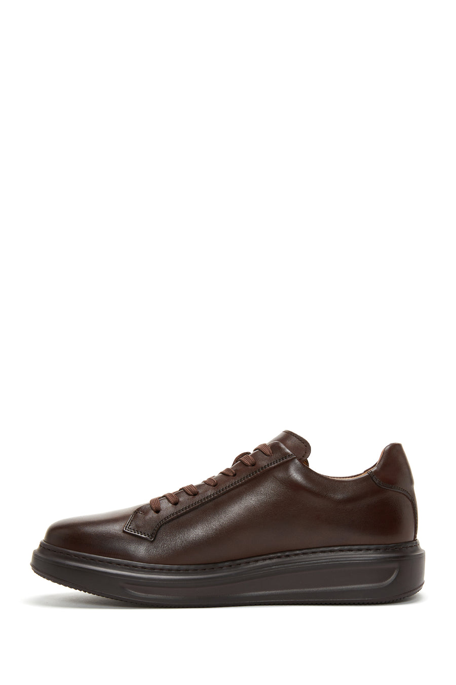 Men's Brown Leather Thick Sole Sneaker