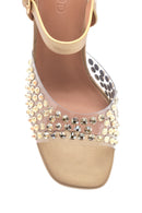 Women's Gold Stone Heeled Sandals | Derimod