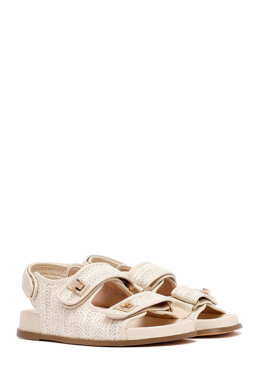 Woman Beige Straw Sandals