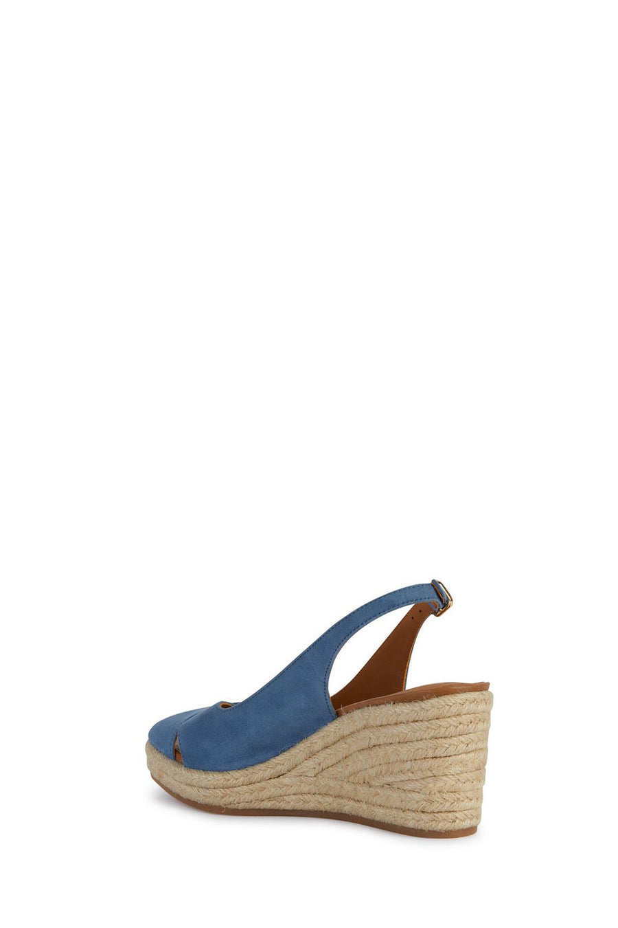 Geox Women's Blue Panarea Wedge Heels Suede Leather Espadrille