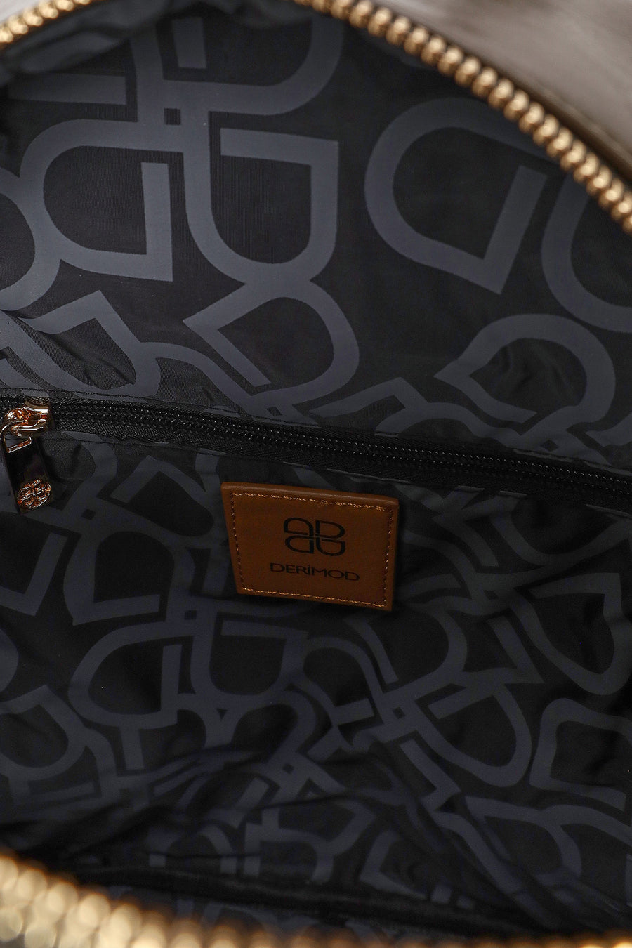 Woman Khaki Printed Casual Backpack
