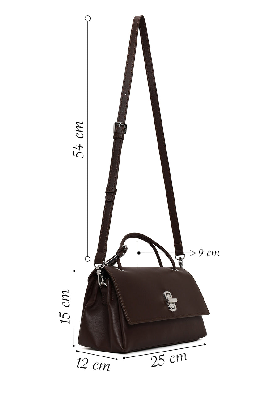 Woman Brown Long-Strap Shoulder Bag