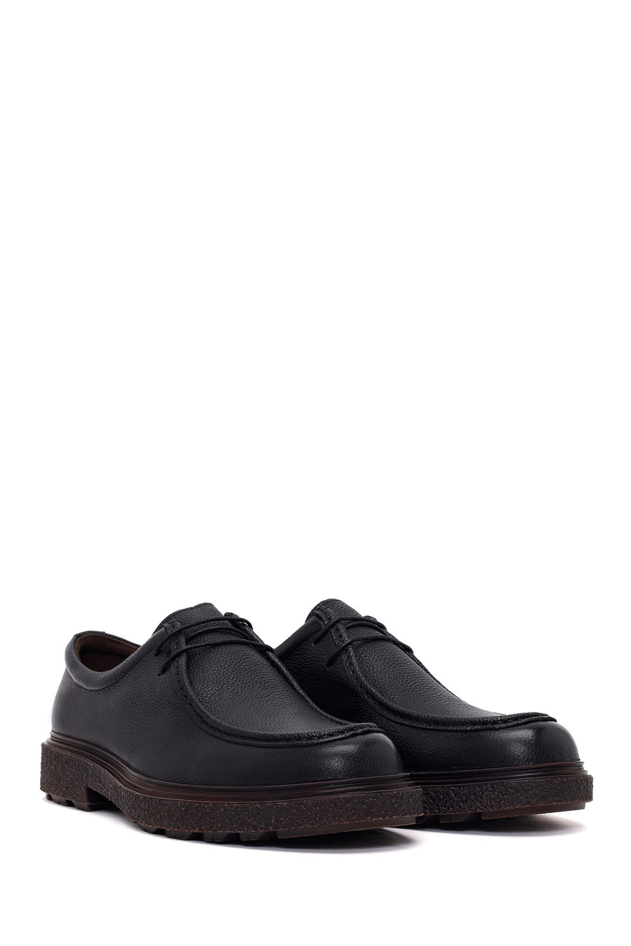 Male Black Lace-up Leather Casual Shoes