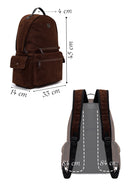 Unisex Brown Suede Fabric Backpack | Derimod