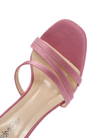Women's Pink Ankle Strap Heeled Sandals | Derimod