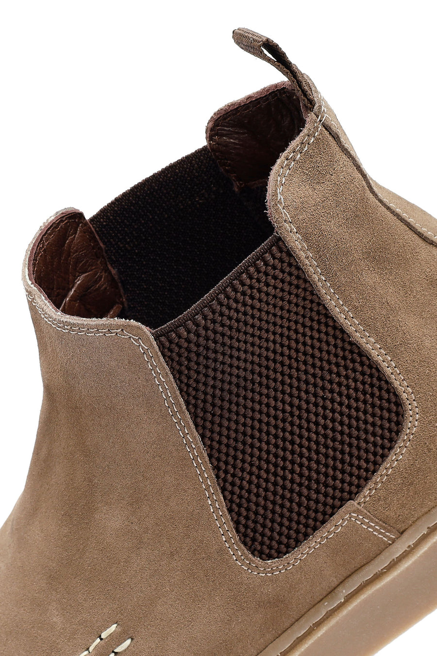 Men's Beige Suede Leather Chelsea Boots