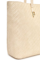 Woman Cream Long-Strap Braided Shoulder Bag | Derimod