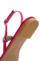 Women's Multicolored Ankle Strap Flip Flop Sandals with Stones | Derimod