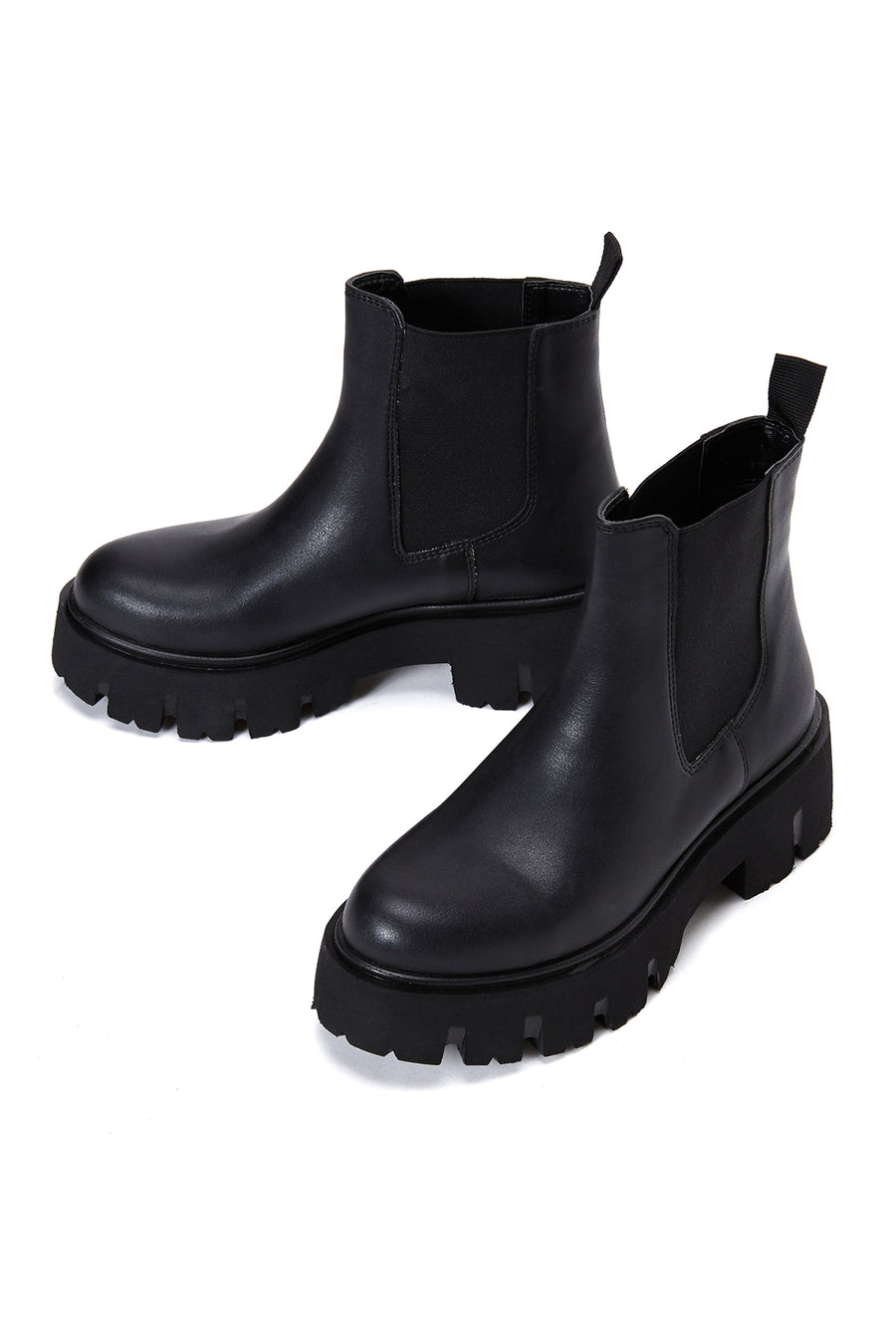 Women's Black Thick Soled Chelsea Boots