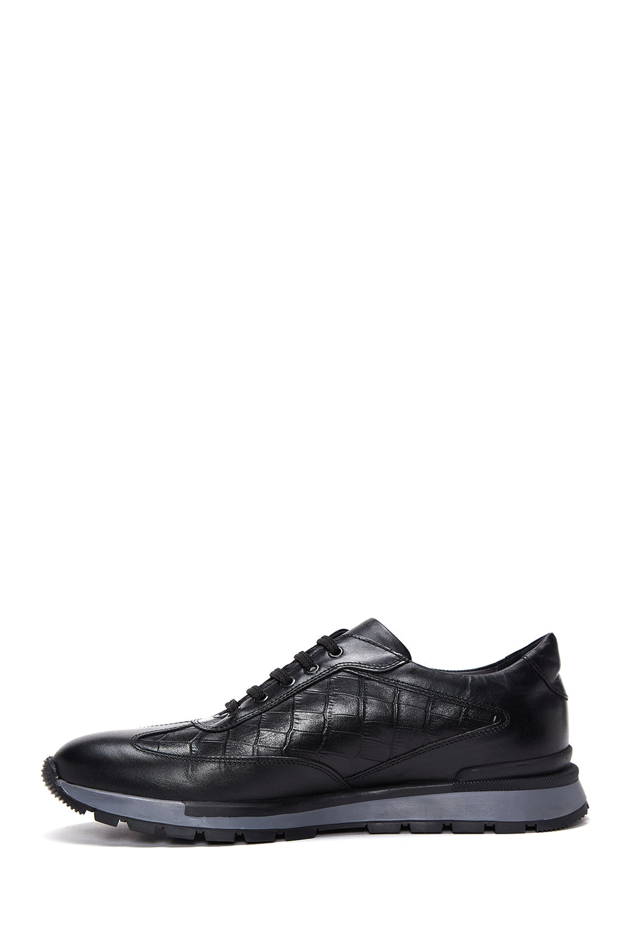 Erkek Siyah Deri Sneaker