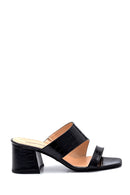 Women's Leather Heeled Slippers | Derimod