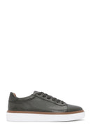 Male Khaki Lace-up Leather Sneaker | Derimod