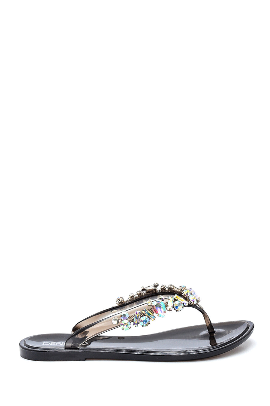 Women's Black Stone Flip Flops 21SFE4928PV | Derimod