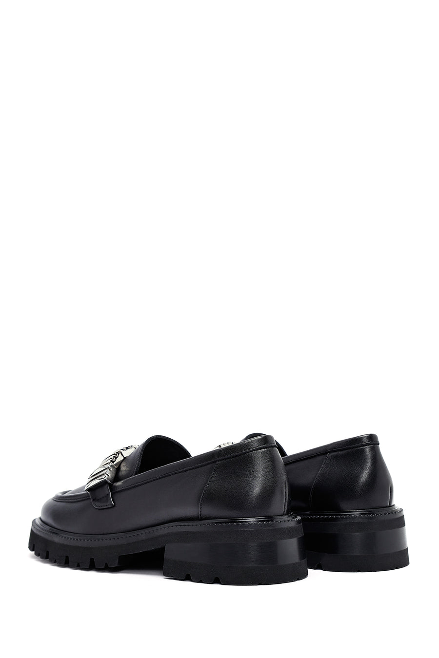 Woman Black Accessory Leather Masculine Loafer