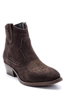 Women's Suede Leather Cowboy Boots | Derimod