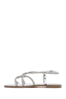 Women's Silver Stone Flat Sandals | Derimod