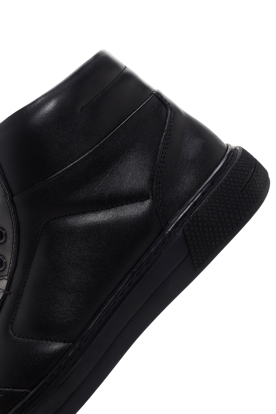Men's Black Leather High Top Sneaker