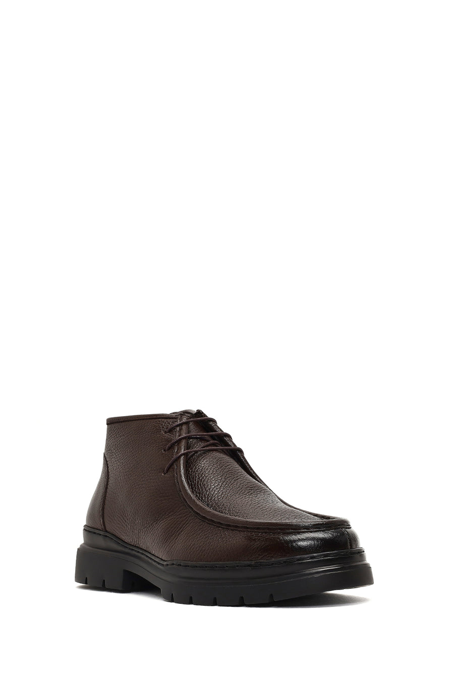 Men's Brown Lace-Up Leather Casual Boot
