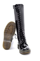 Women's Patent Leather Lace Up Boots | Derimod