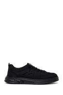 Derimod Zero Male Black Lace-Up Thick-Soled Fabric Sneaker | Derimod