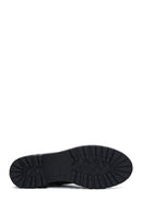 Woman Black Zip Closure Leather Boots | Derimod