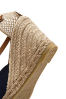 Women's Navy Blue Ankle Strap Wedge Heeled Espadrille | Derimod