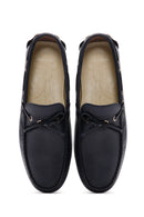 Men's Navy Blue Leather Comfort Loafer | Derimod