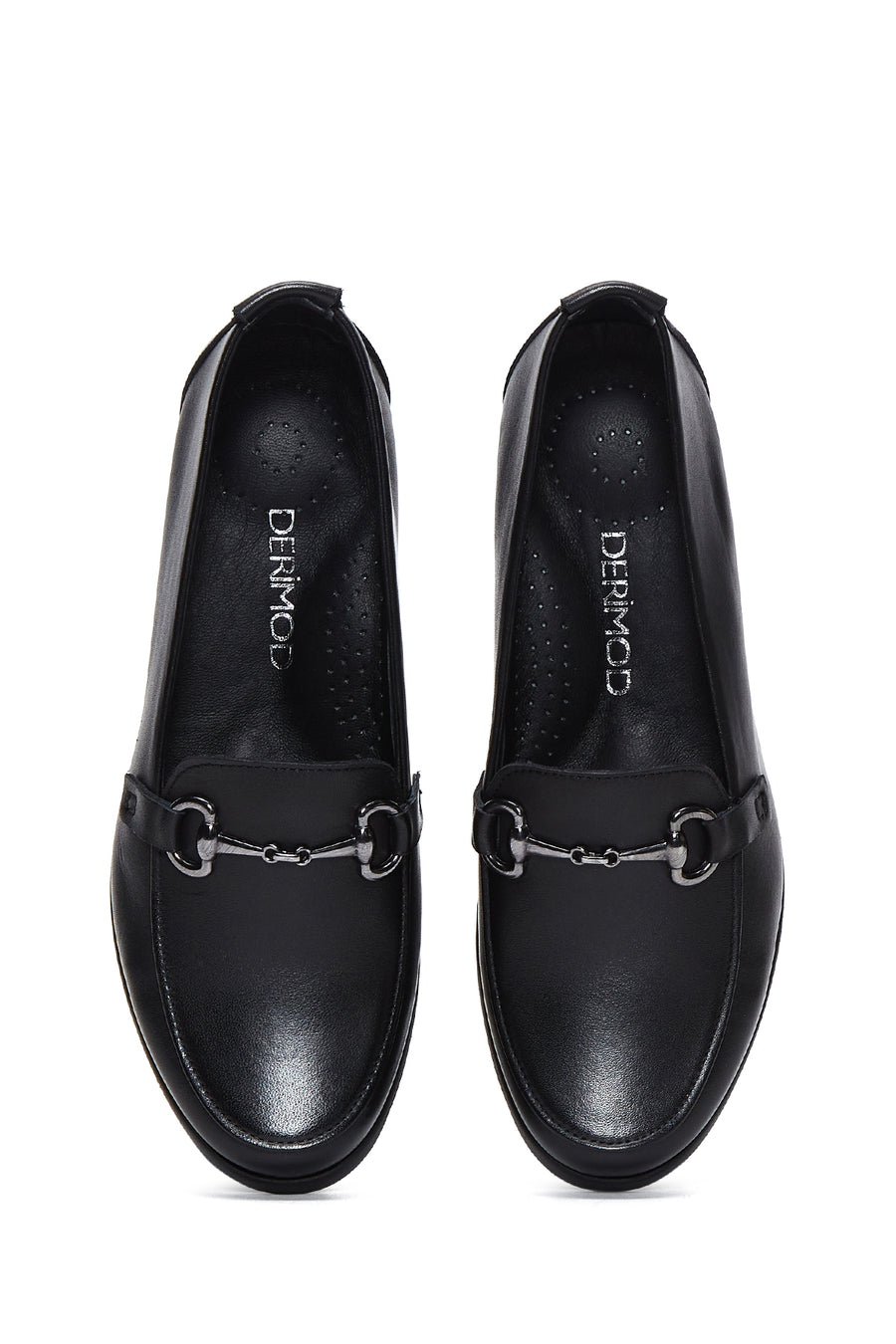 Women's Black Wedge Heel Leather Loafer