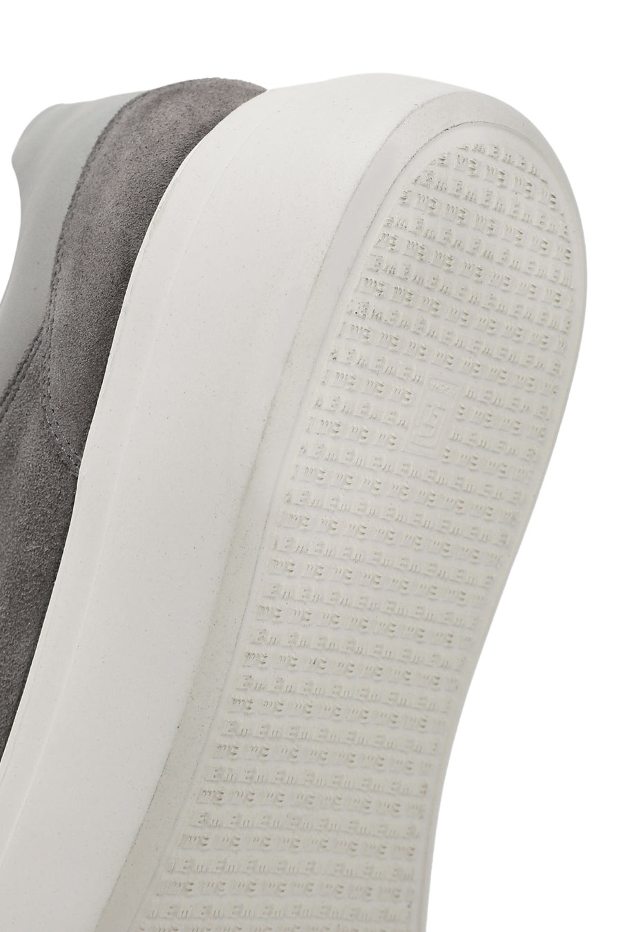 Erkek Gri Bağcıklı Kalın Tabanlı Süet Deri Sneaker