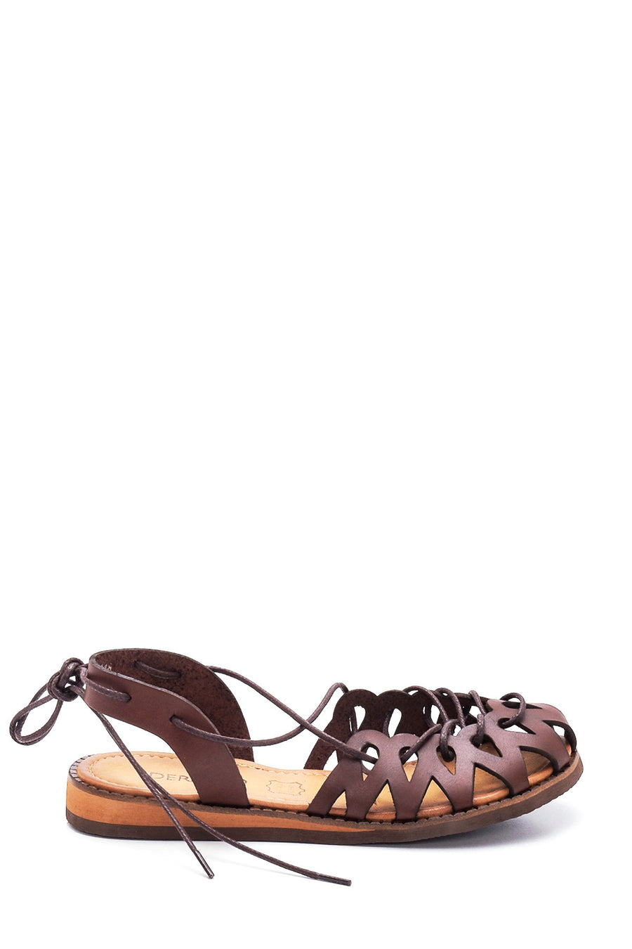 Women's Brown Leather Flat Bodrum Sandals 22SFD310618 | Derimod