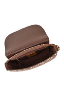 Woman Brown Long-Strap Wicker Crossbody Bag | Derimod