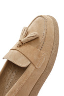 Women's Beige Suede Leather Comfort Loafer | Derimod