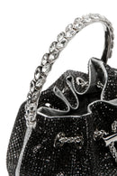 Women's Black Long Chain Strap Stone Mini Evening Handbag | Derimod