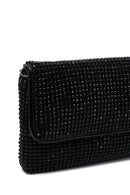 Woman Black Chain-Strap Embellished Evening Mini Clutch Bag | Derimod