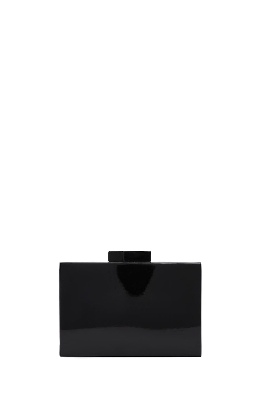 Women's Black Patterned Long Chain Strap Mini Box Clutch Bag
