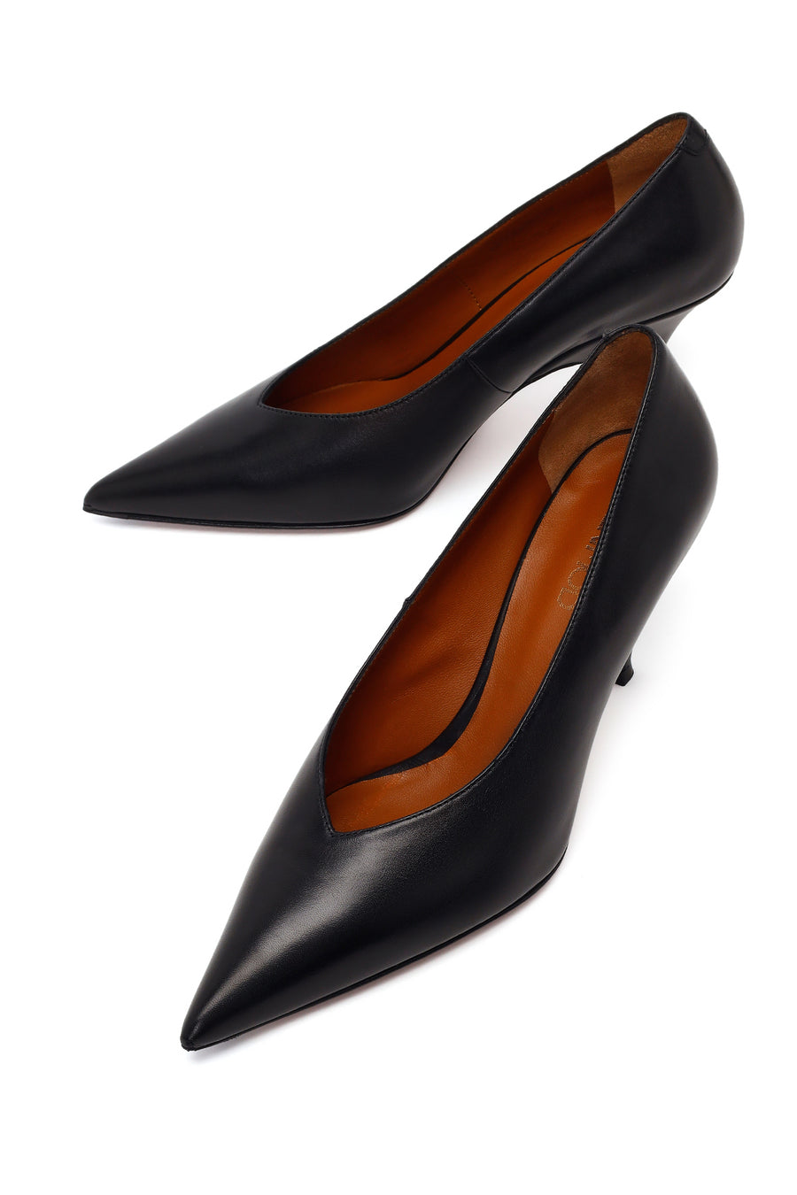 Kadın Siyah Topuklu Deri Stiletto