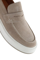 Men's Beige Suede Leather Casual Loafer | Derimod
