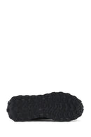 Women's Black Lace-Up Side Zip Leather Sneakers | Derimod