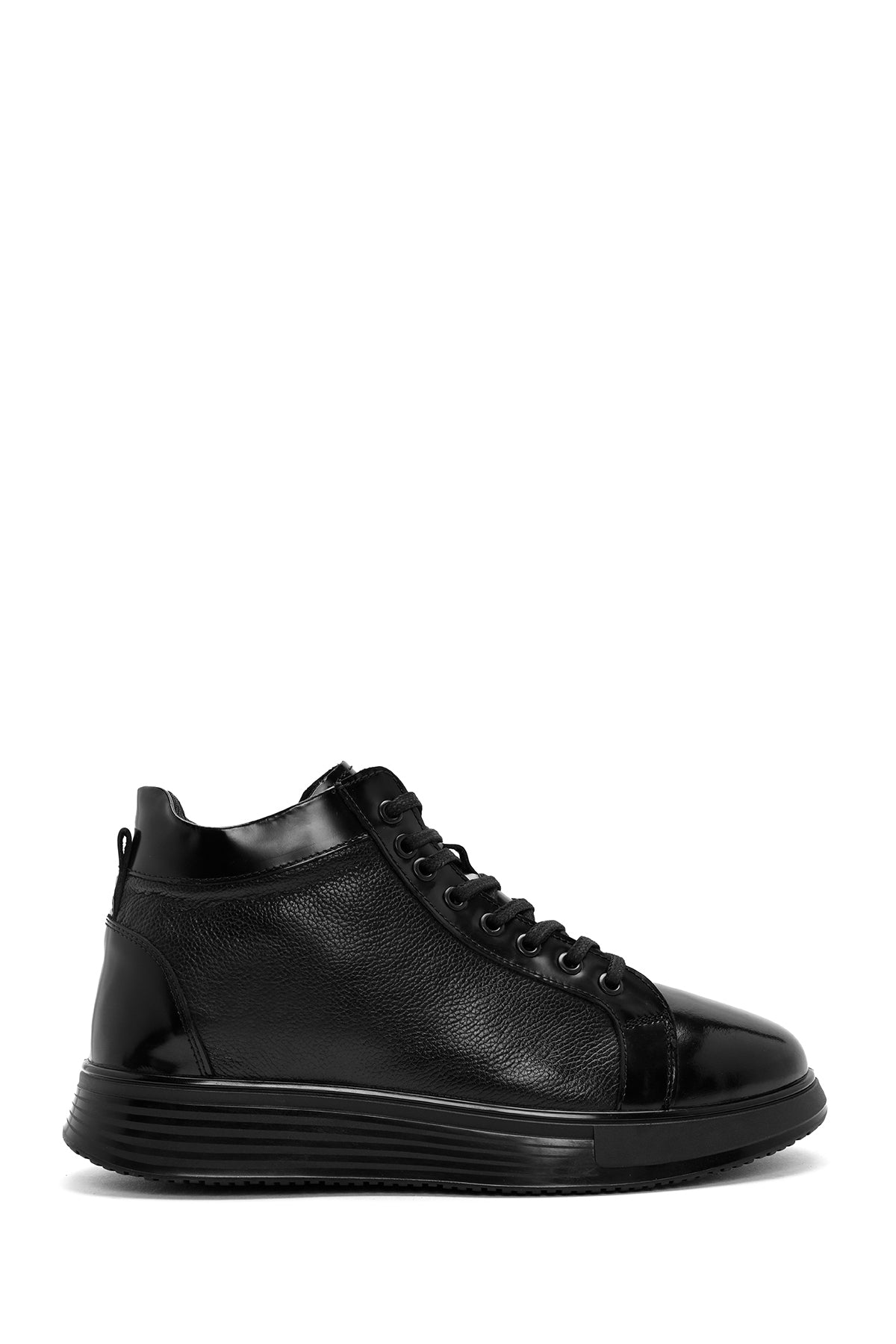 Men's Black Lace-Up Leather Sport Boots 24WFD661314 | Derimod