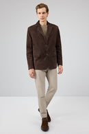 Rodrygo Men's Brown Blazer Suede Leather Jacket | Derimod