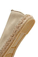 Women's Beige Suede Leather Espadrille | Derimod