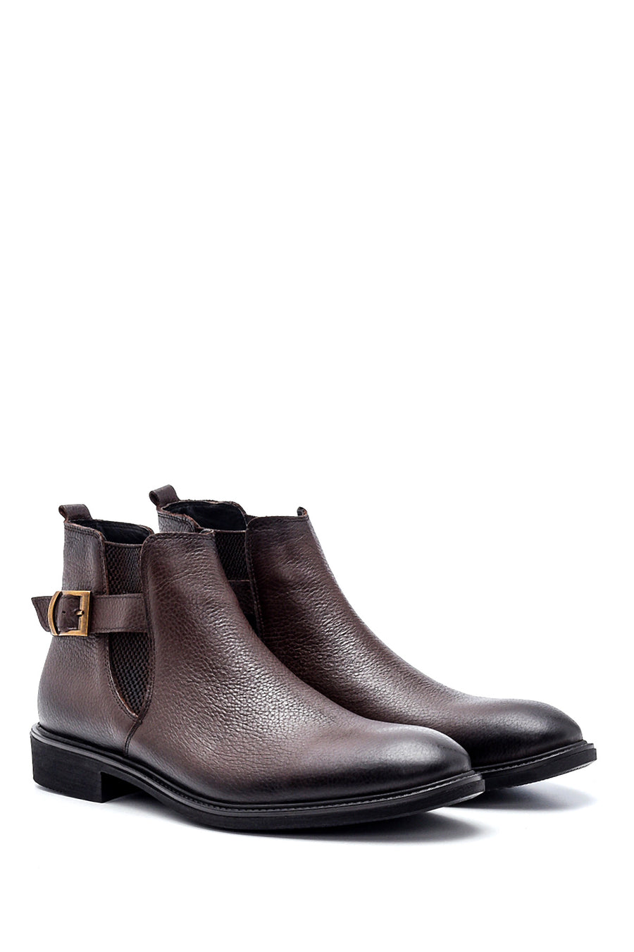 Men's Leather Buckle Boots